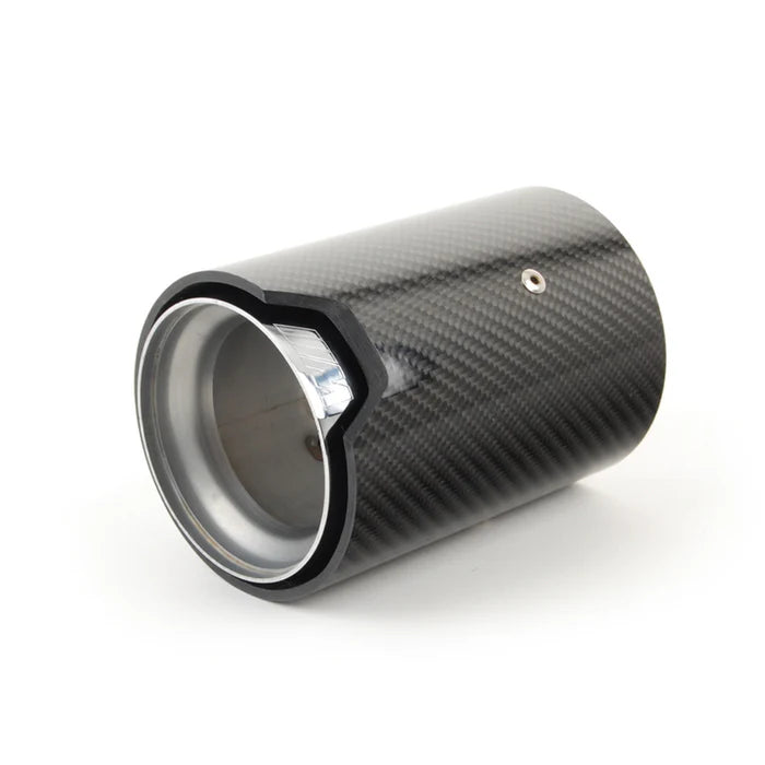 BMW M Performance Carbon Fibre Exhaust Tips – Silver Chrome Inner (Universal Fit, 2PCS)