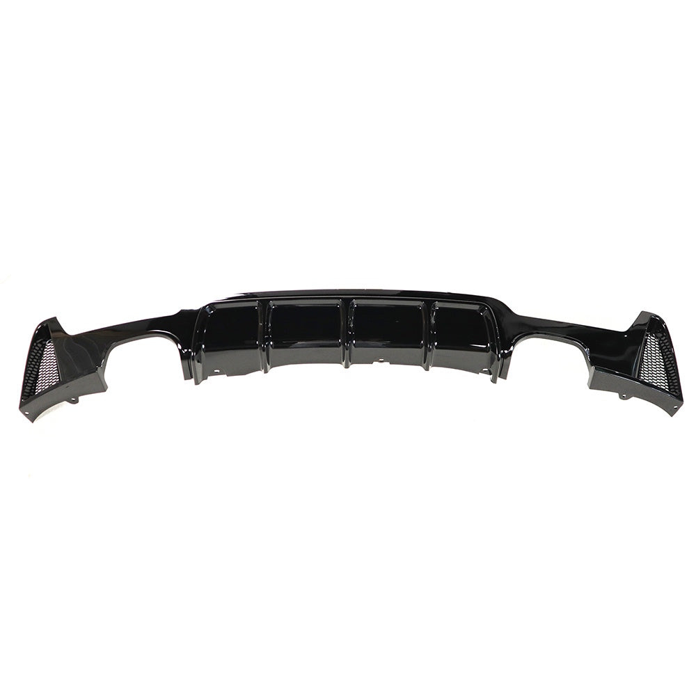 BMW F32 F33 F36 4 Series GLOSS BLACK Performance Style Rear Diffuser – Quad Exit (2 Each Side) (2013–2020)