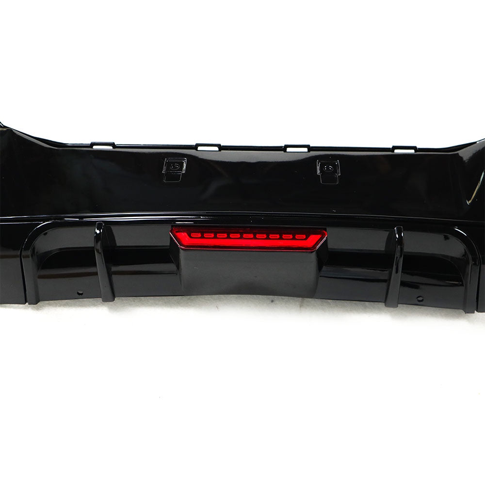 BMW 1 Series F20 GLOSS BLACK M Sport Style Rear Diffuser with LED – Dual Outlet (2011–2019)