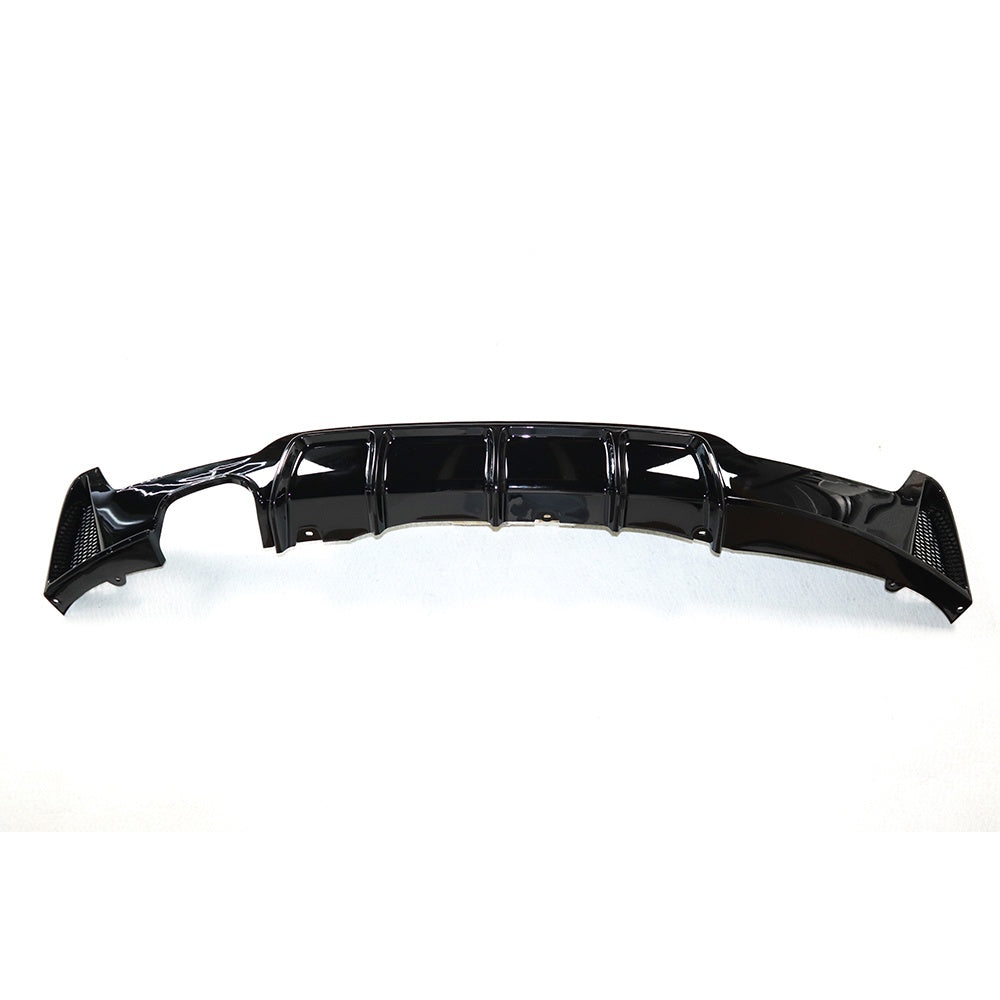 BMW F32 F33 F36 4 Series GLOSS BLACK Performance Style Rear Diffuser – Single-Sided Dual Exit (2013–2020)