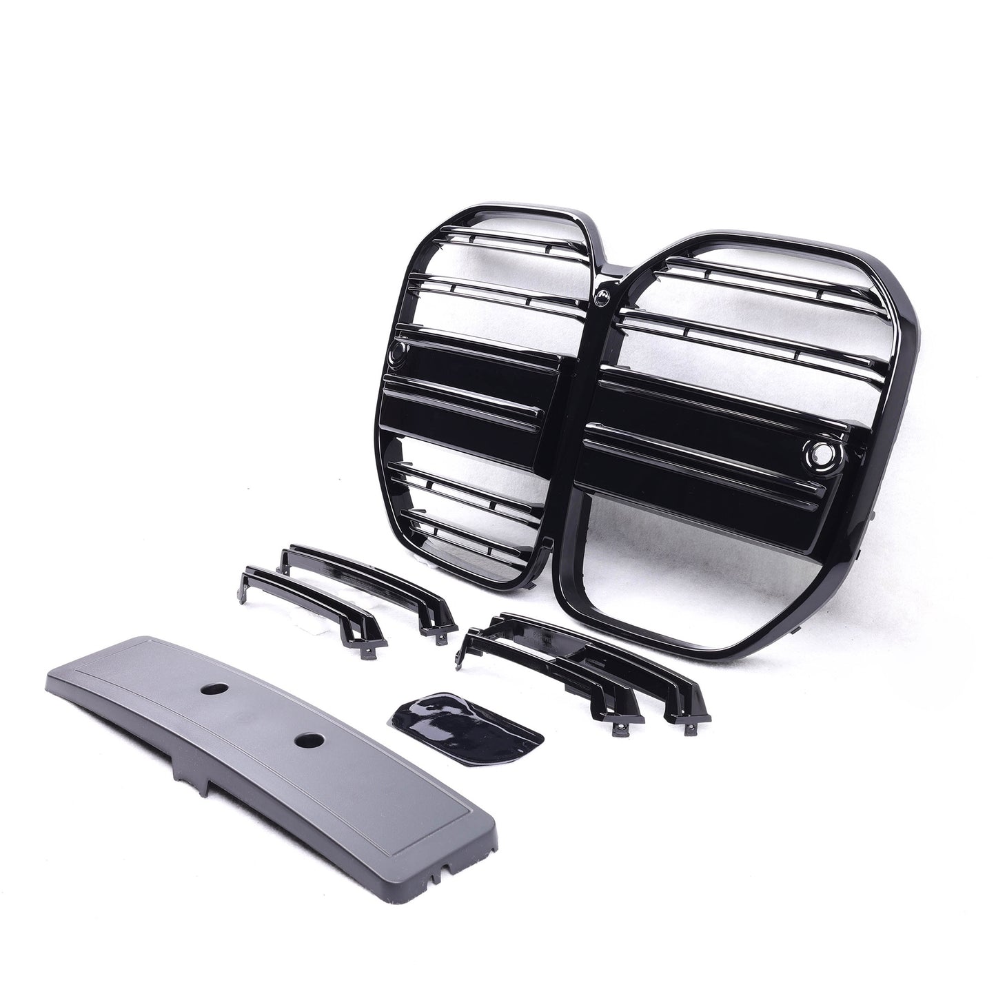 BMW G22 G23 G26 4 Series GLOSS BLACK Double-Line Front Kidney Grille (2020+)