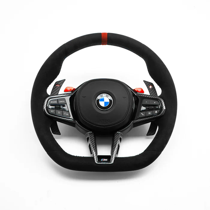 BMW G Series LCI Alcantara/Smooth Leather Steering Wheel (Full Wheel with Airbags & Buttons)