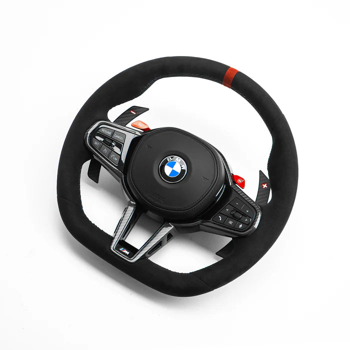 BMW G Series LCI Alcantara/Smooth Leather Steering Wheel (Full Wheel with Airbags & Buttons)