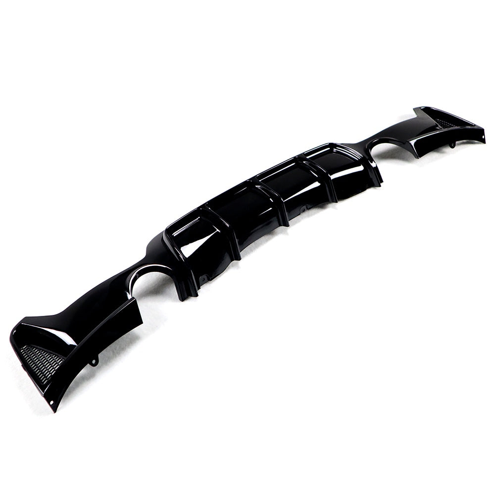 BMW F32 F33 F36 4 Series GLOSS BLACK Performance Style Rear Diffuser – Dual Tip (1 Each Side) (2013–2020)