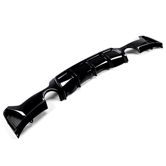 BMW F32 F33 F36 4 Series GLOSS BLACK Performance Style Rear Diffuser – Dual Tip (1 Each Side) (2013–2020)