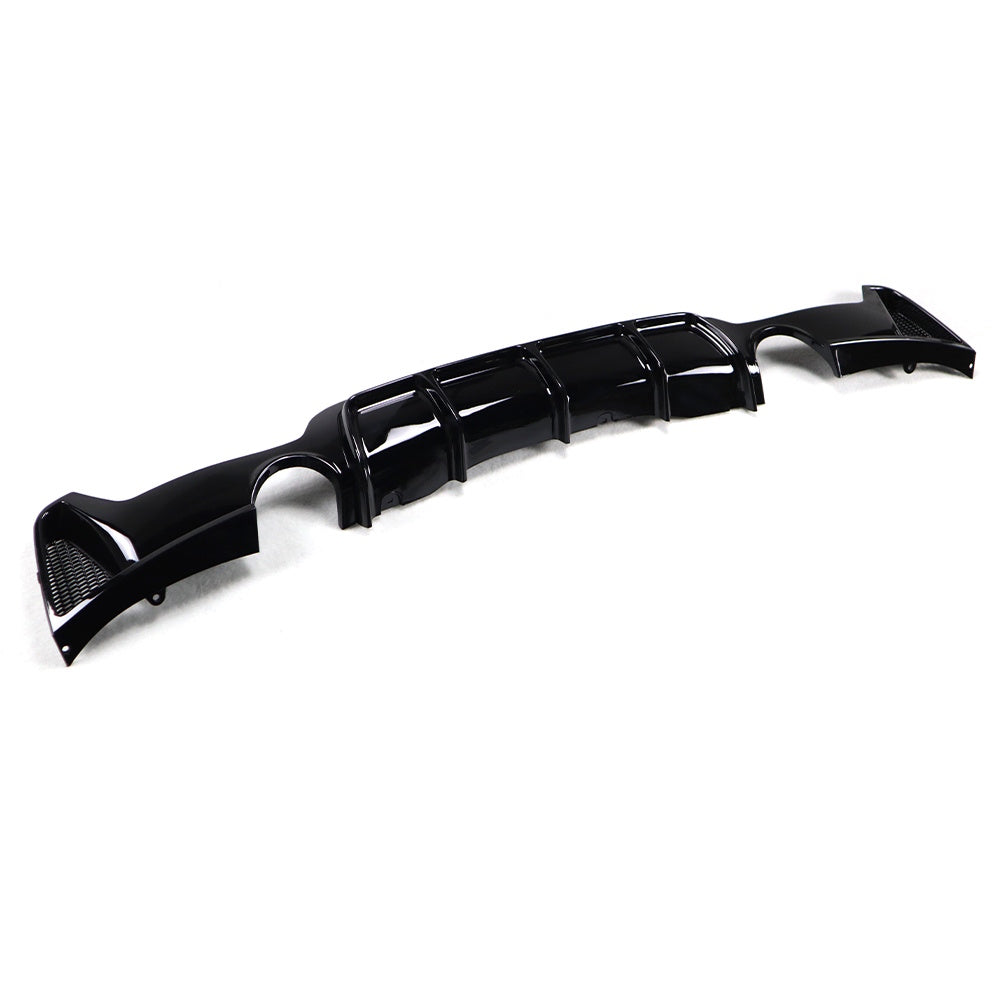 BMW F32 F33 F36 4 Series GLOSS BLACK Performance Style Rear Diffuser – Dual Tip (1 Each Side) (2013–2020)