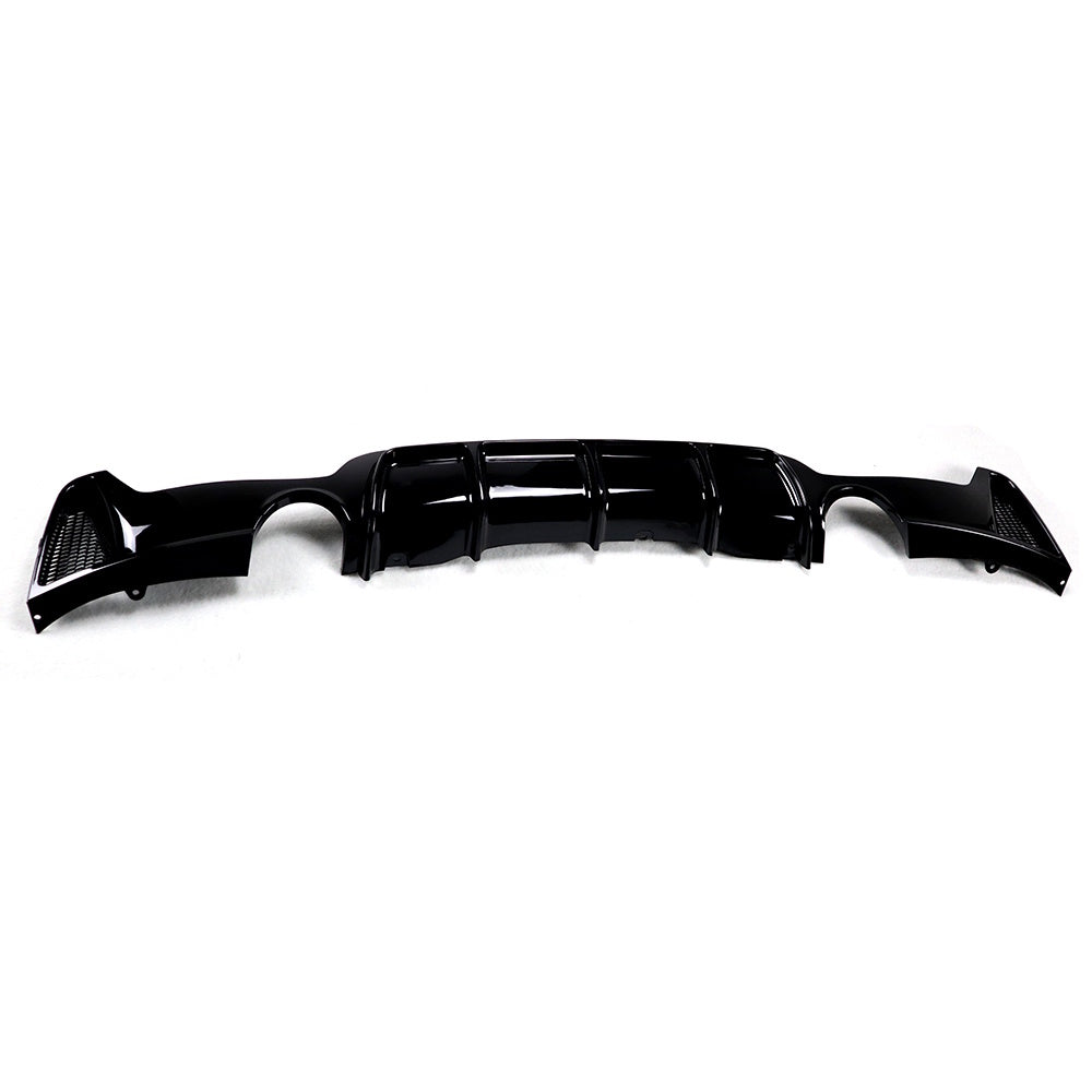 BMW F32 F33 F36 4 Series GLOSS BLACK Performance Style Rear Diffuser – Dual Tip (1 Each Side) (2013–2020)