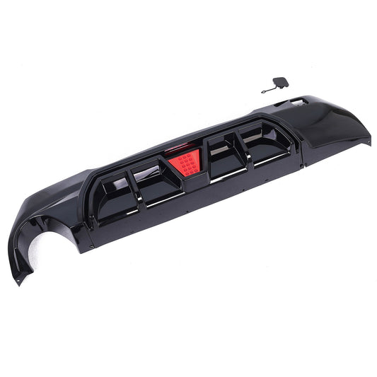 BMW F40 1 Series GLOSS BLACK Competition Style Rear Diffuser with LED – Single Side Exit (2019–Present)