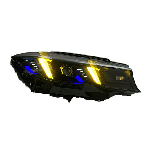 BMW G20 & G28 3 Series (2019–2022) Snake Eyes Style LED Headlights – Yellow/White DRL Switchable (Plug & Play Upgrade)