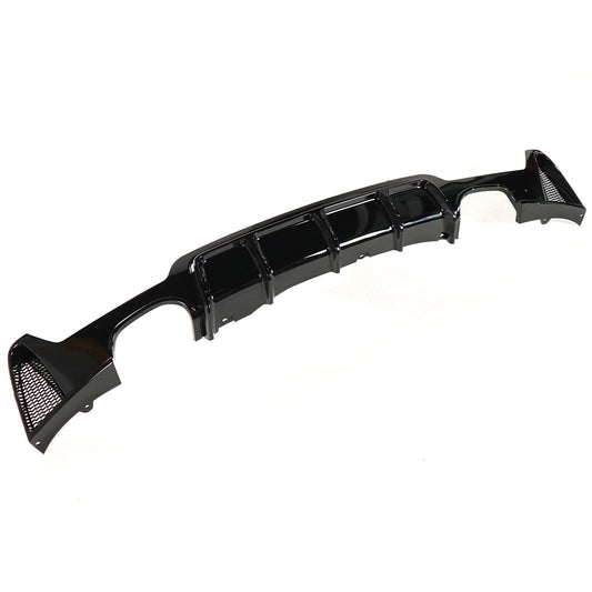 BMW F32 F33 F36 4 Series GLOSS BLACK Performance Style Rear Diffuser – Quad Exit (2 Each Side) (2013–2020)