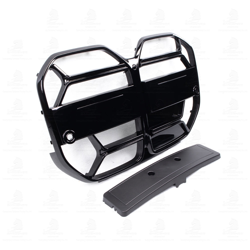 BMW G22 G23 G26 4 Series GLOSS BLACK CSL Style Centre Mesh Front Bumper Grille (2020+)