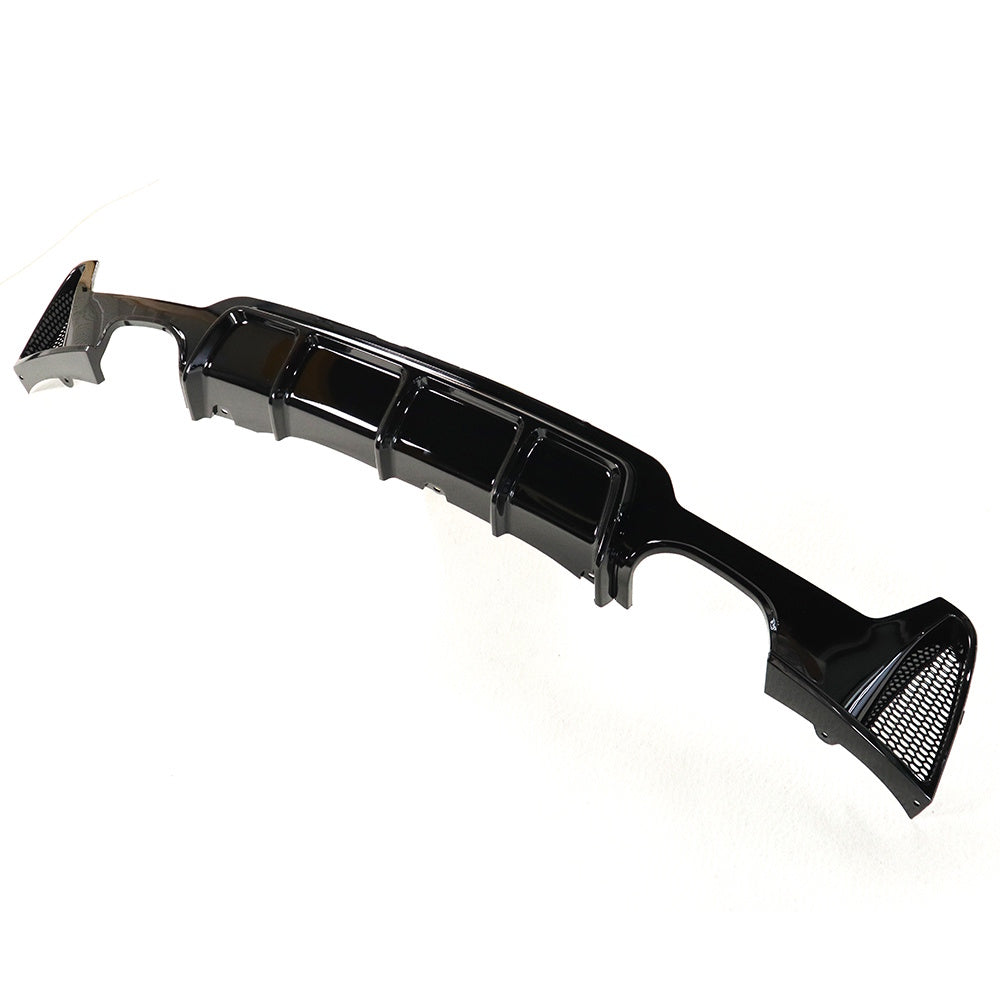 BMW F32 F33 F36 4 Series GLOSS BLACK Performance Style Rear Diffuser – Quad Exit (2 Each Side) (2013–2020)