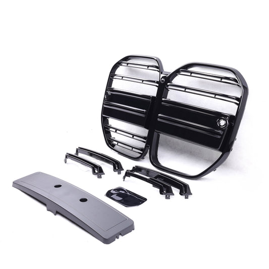BMW G22 G23 G26 4 Series GLOSS BLACK Double-Line Front Kidney Grille (2020+)