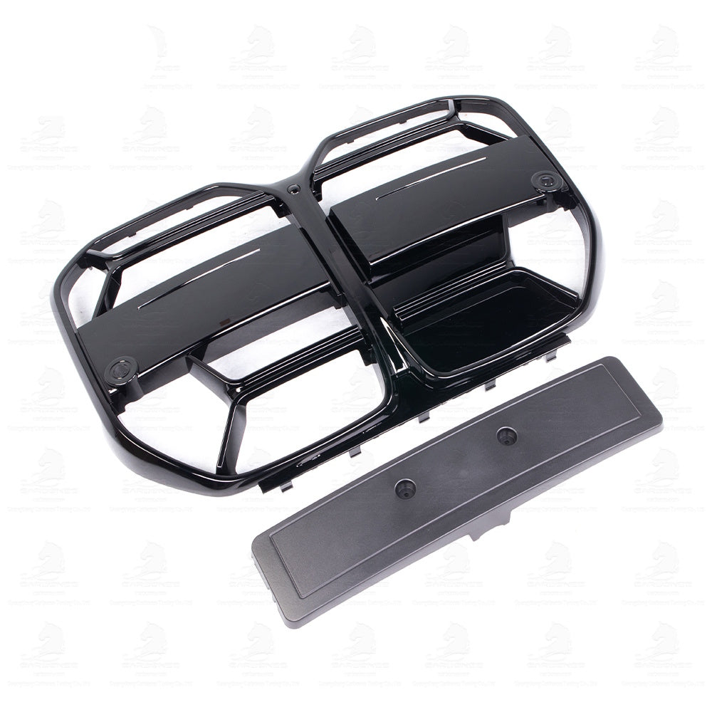 BMW G22 G23 G26 4 Series GLOSS BLACK CSL Style Centre Mesh Front Bumper Grille (2020+)
