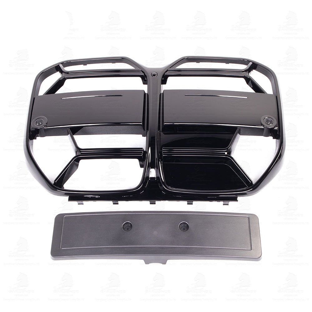 BMW G22 G23 G26 4 Series GLOSS BLACK CSL Style Centre Mesh Front Bumper Grille (2020+)