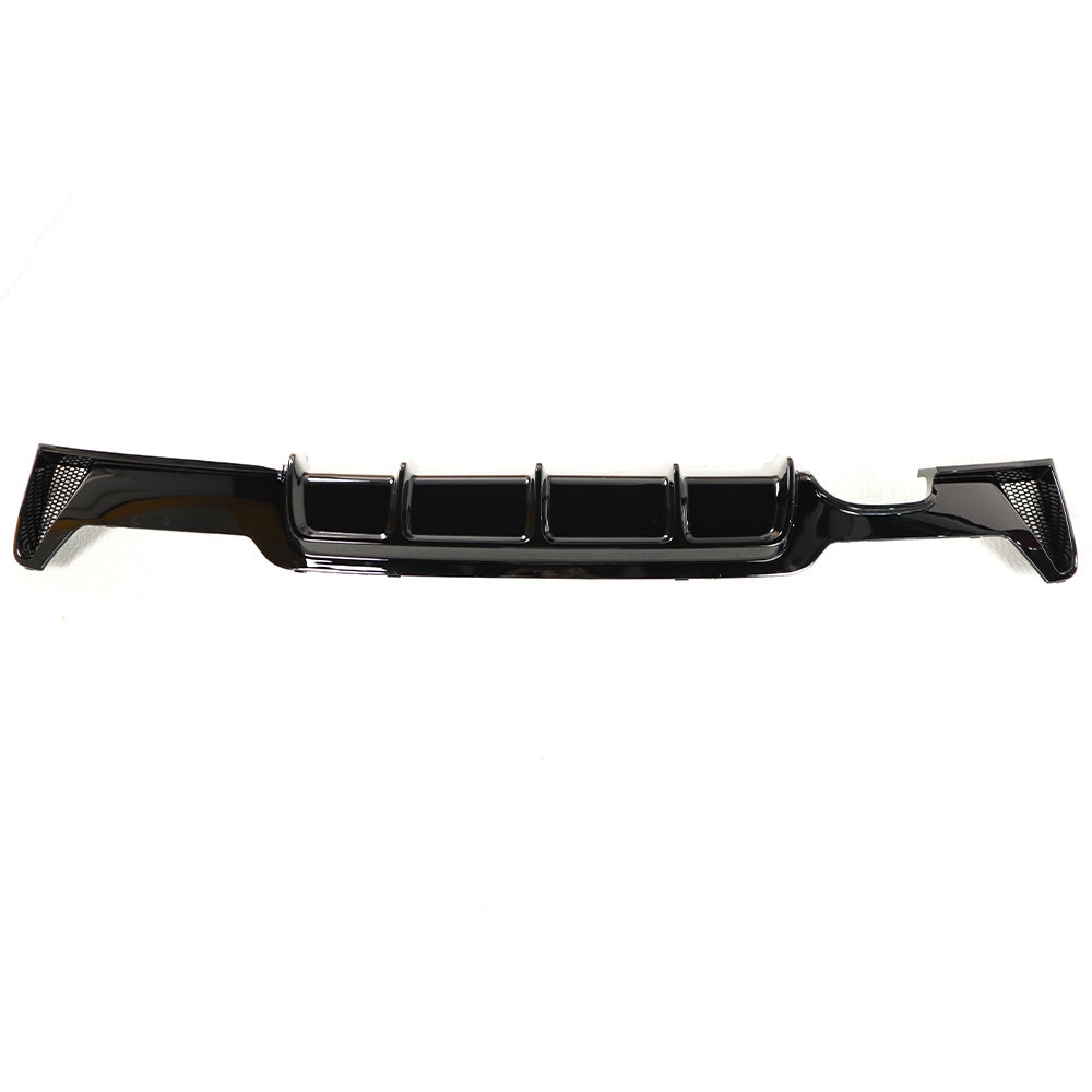 BMW F32 F33 F36 4 Series GLOSS BLACK Performance Style Rear Diffuser – Single-Sided Dual Exit (2013–2020)