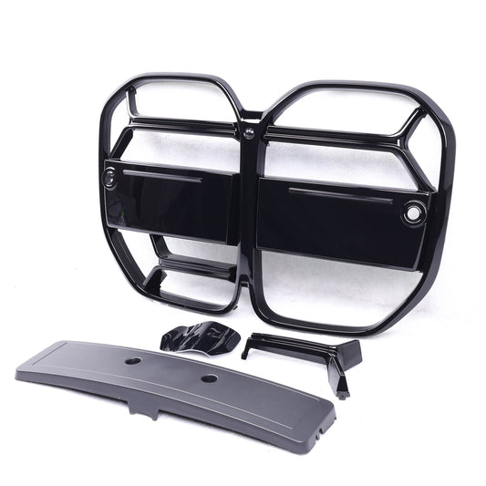BMW G22 G23 G26 4 Series GLOSS BLACK CSL Style Centre Mesh Front Bumper Grille (2020+)