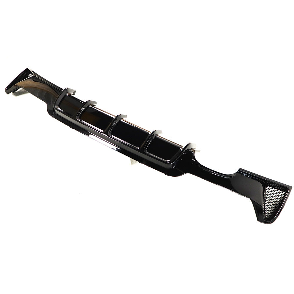 BMW F32 F33 F36 4 Series GLOSS BLACK Performance Style Rear Diffuser – Single-Sided Dual Exit (2013–2020)