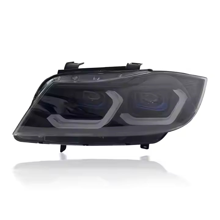 BMW 3 Series E90 LED Headlights (2005–2012) – Yellow/White DRL, Plug & Play